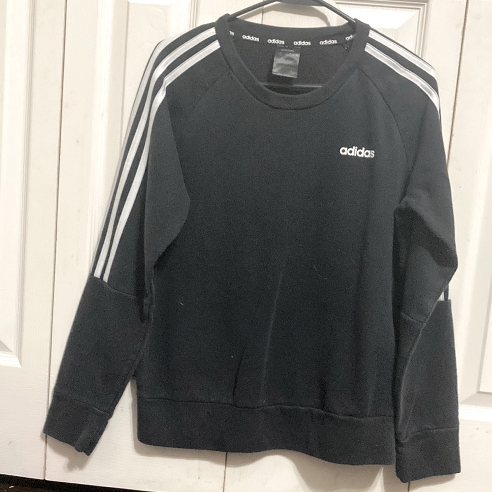 adidas black stripped sweater